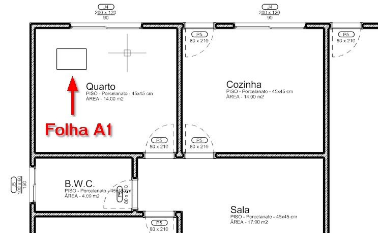 Desenho da folha em comparao com o projeto